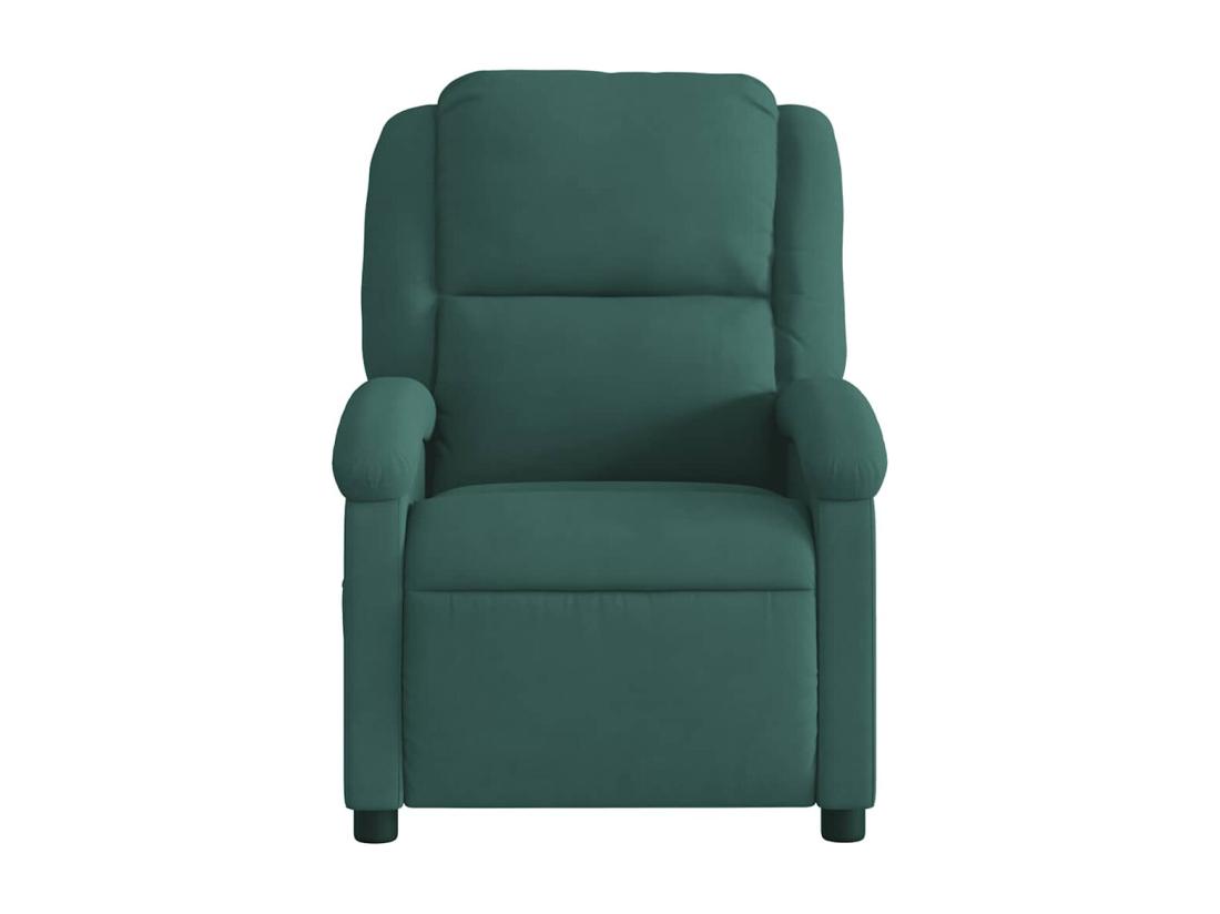 Vente Unique Fauteuil Massant Inclinable Vert Foncé Velours