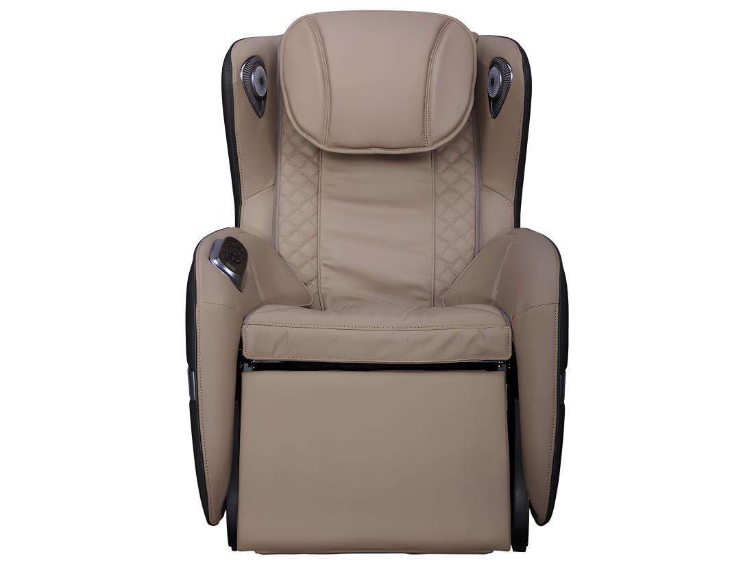 Vente Unique Fauteuil Massant KASOU En Simili Avec LEDs - Système Zéro Gravité - Option Bluetooth - Beige