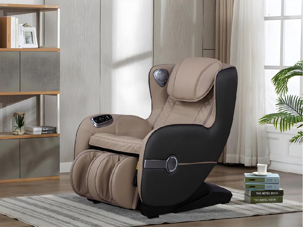 vente unique Fauteuil massant KASOU en simili avec LEDs - Système zéro gravité - Option bluetooth - Beige