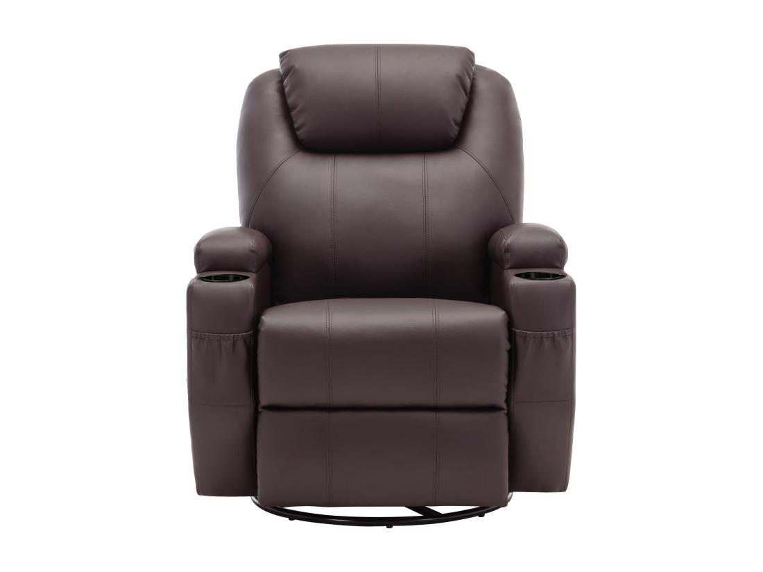 Vente Unique Fauteuil Massant SILVANO En Simili - Marron