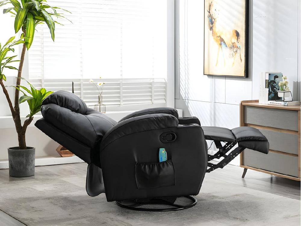 Vente Unique Fauteuil Massant SILVANO En Simili - Noir