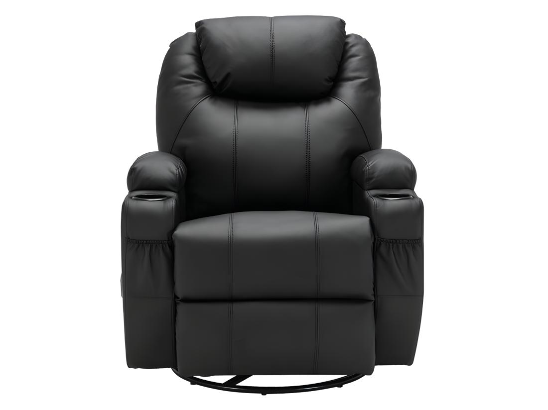Vente Unique Fauteuil Massant SILVANO En Simili - Noir