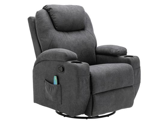 Vente Unique Fauteuil Massant SILVANO En Tissu - Gris