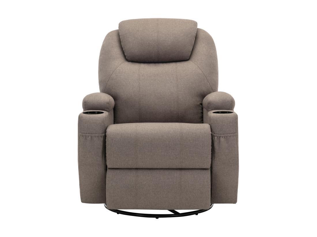 Vente Unique Fauteuil Massant SILVANO En Tissu - Taupe
