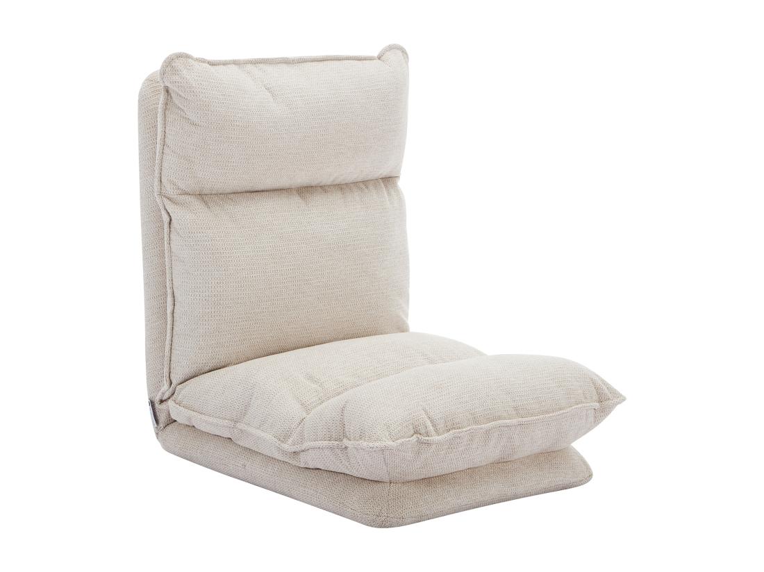 Vente Unique Fauteuil Paresseux Convertible Réglable En Tissu Chiné Beige MURTERA