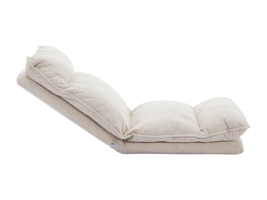 Vente Unique Fauteuil Paresseux Convertible Réglable En Tissu Chiné Beige MURTERA