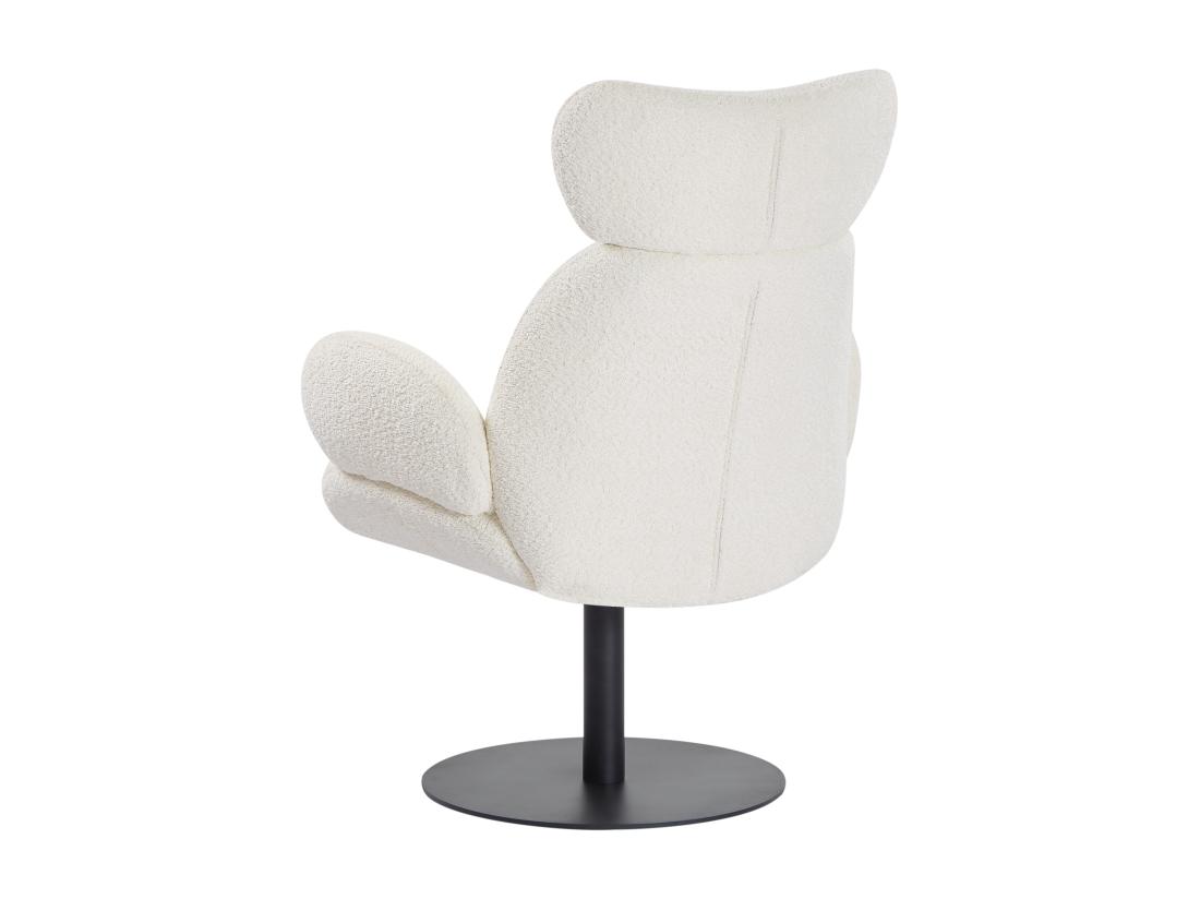 Vente Unique Fauteuil Pivotant En Tissu Bouclette Blanc ATORCO