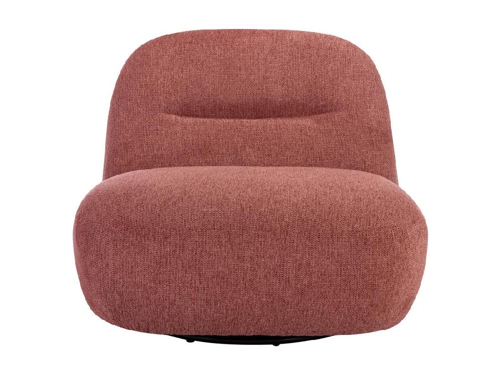 Vente Unique Fauteuil Pivotant En Tissu Texturé Terracotta POZETI