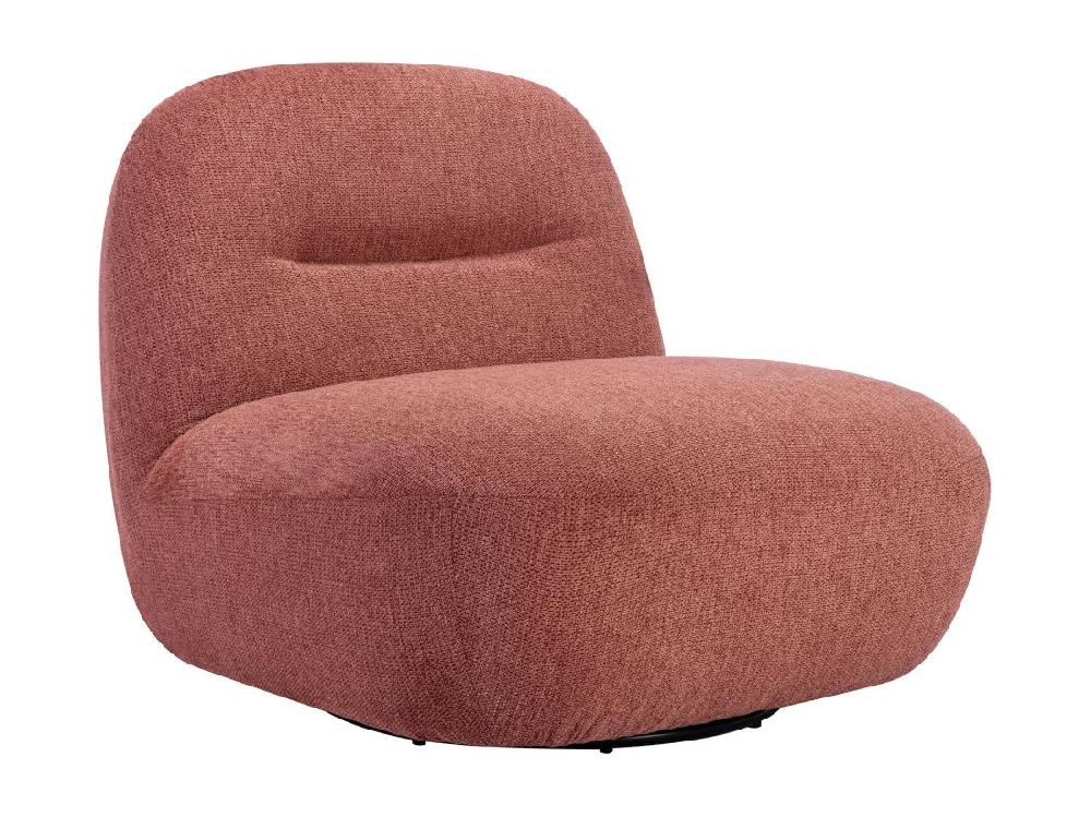 Vente Unique Fauteuil Pivotant En Tissu Texturé Terracotta POZETI