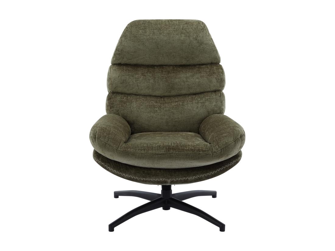 Vente Unique Fauteuil Pivotant En Tissu Vert LIZUTA