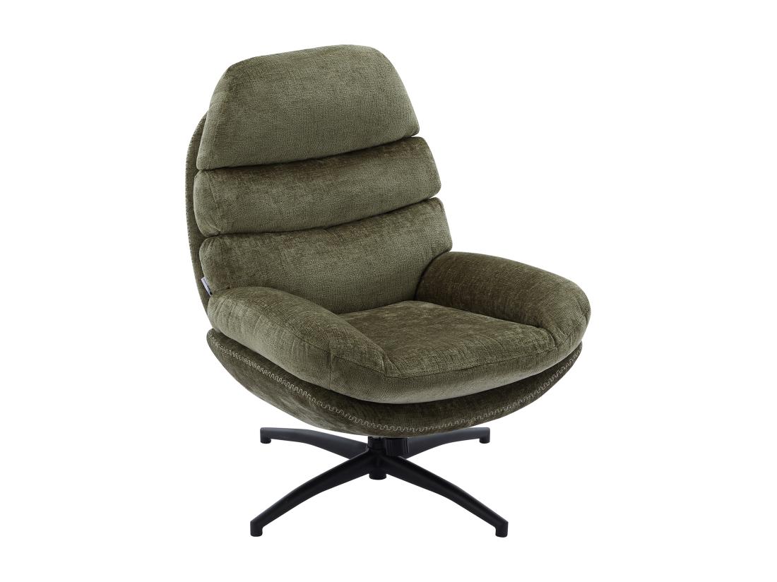 Vente Unique Fauteuil Pivotant En Tissu Vert LIZUTA