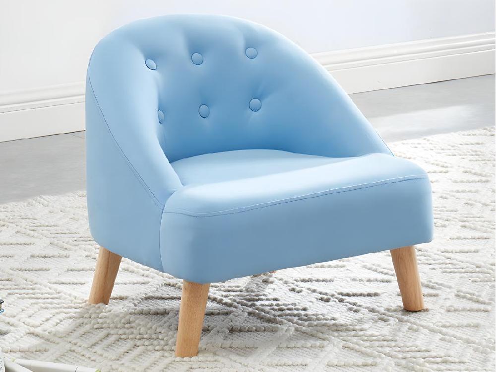 Vente Unique Fauteuil Pour Enfant En Tissu 100% Coton MAGGIE - Bleu Pastel
