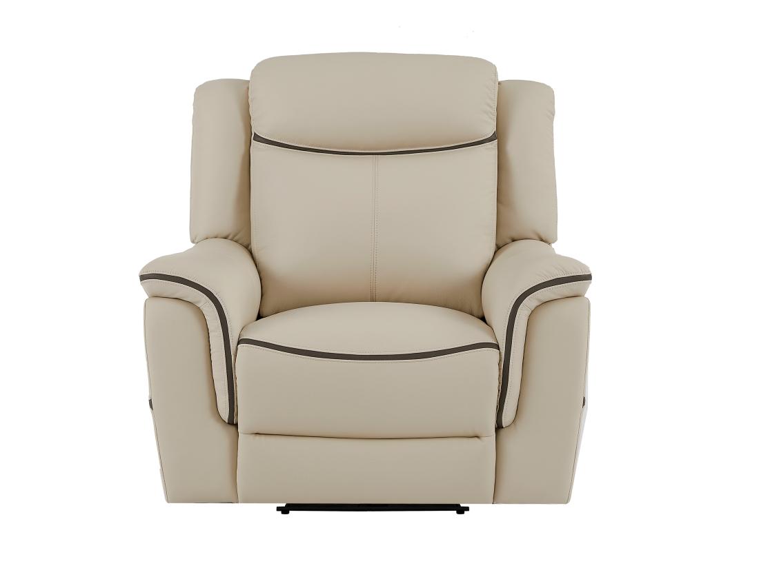 Vente Unique Fauteuil Relax électrique En Cuir Beige ADELIO