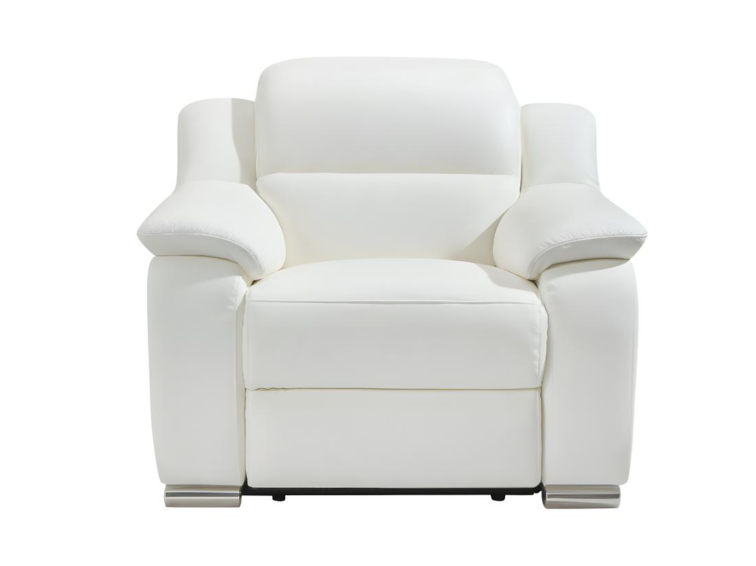 Vente Unique Fauteuil Relax électrique En Cuir Blanc ARENA III