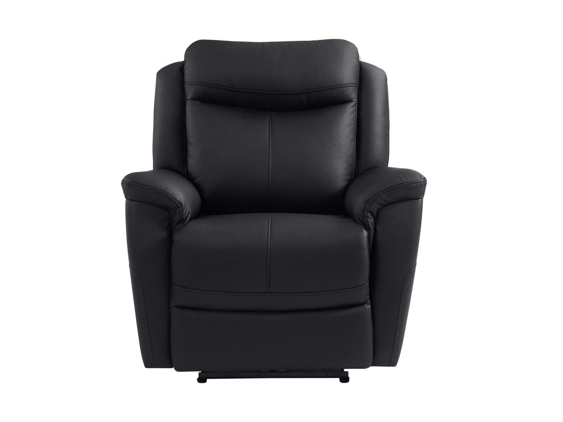 Vente Unique Fauteuil Relax électrique En Cuir De Vachette Noir NOMAJO