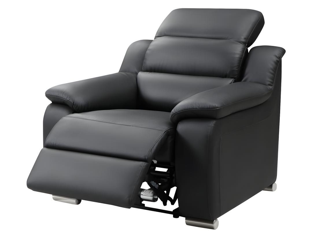 Vente Unique Fauteuil Relax électrique En Cuir Noir ARENA III
