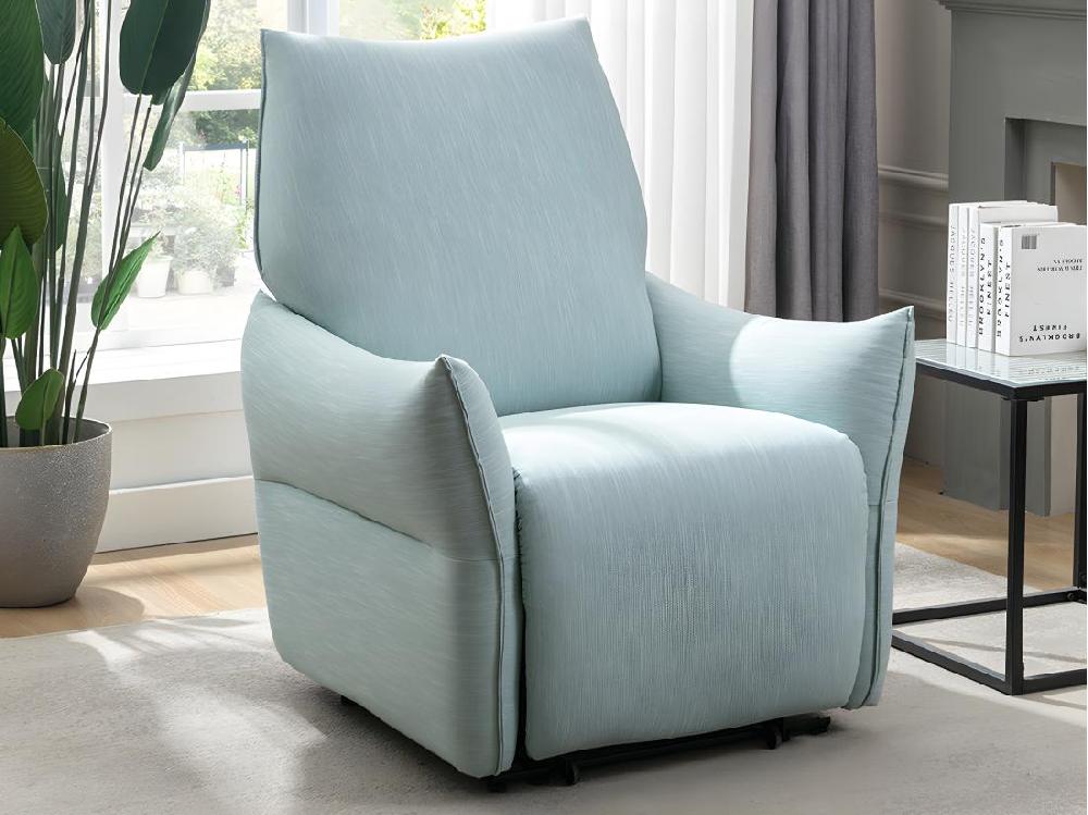 Vente Unique Fauteuil Relax électrique En Tissu Bleu Clair MODOC