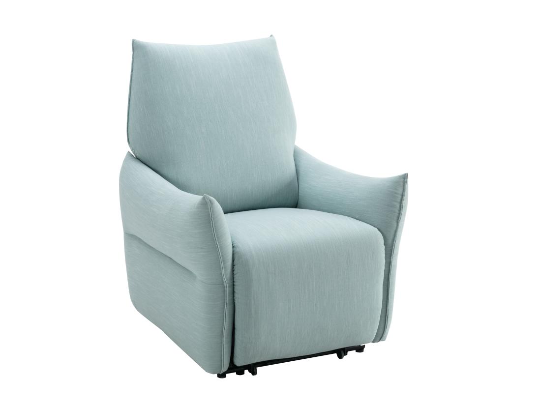 Vente Unique Fauteuil Relax électrique En Tissu Bleu Clair MODOC
