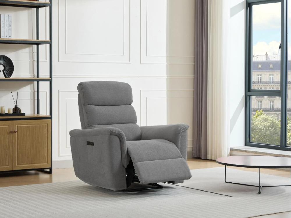 Vente Unique Fauteuil Relax électrique En Tissu Gris CARTASIA