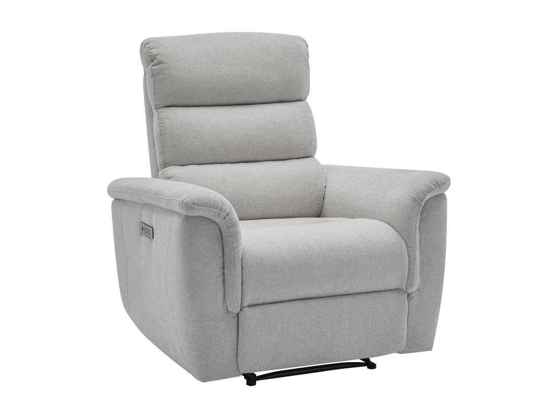 Vente Unique Fauteuil Relax électrique En Tissu Gris Clair CARTASIA