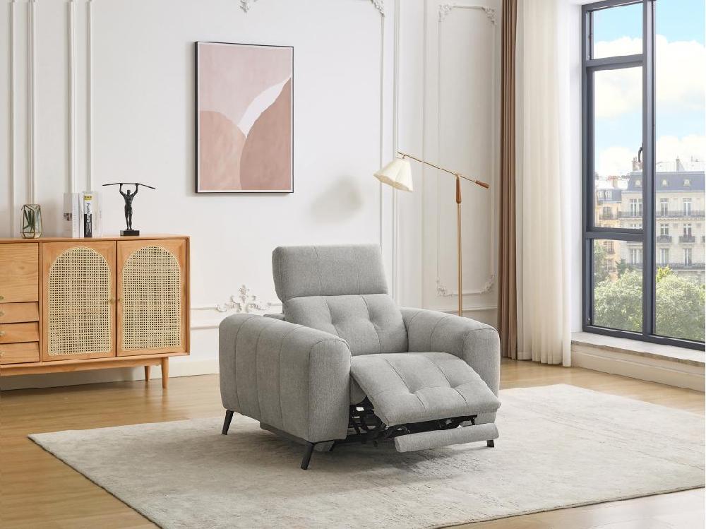 Vente Unique Fauteuil Relax électrique En Tissu Gris CLODI