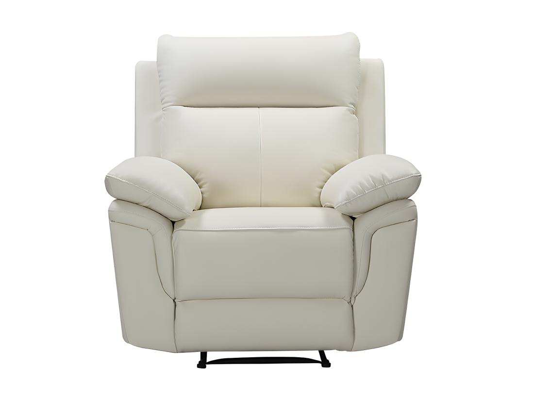 Vente Unique Fauteuil Relax En Cuir De Buffle PAKITA - Ivoire