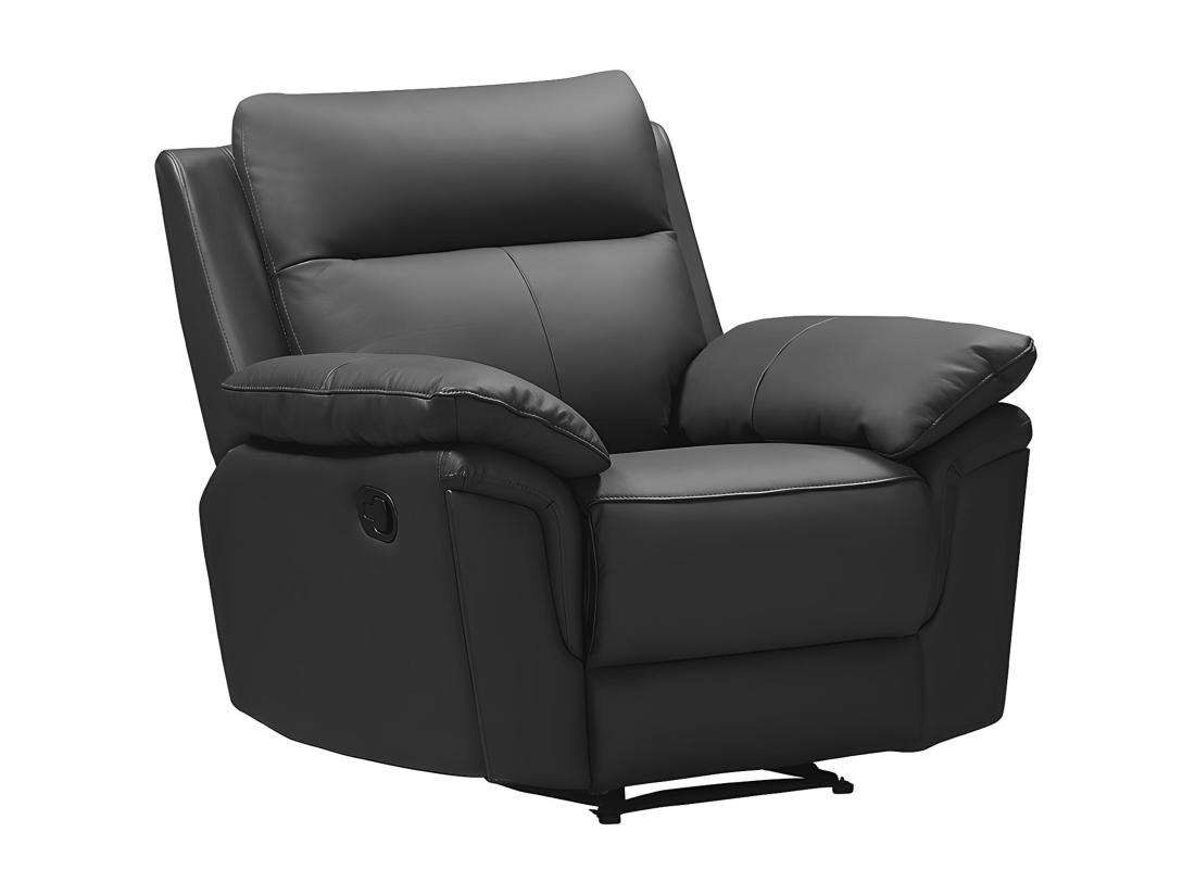 Vente Unique Fauteuil Relax En Cuir De Buffle PAKITA - Noir