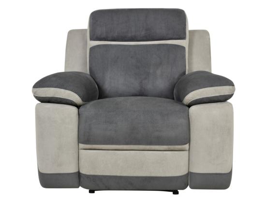 Vente Unique Fauteuil Relax En Microfibre Anthracite Et Bandes Gris Clair TALCA