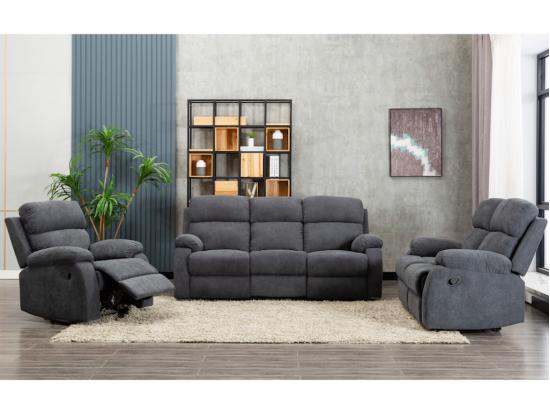 vente unique Fauteuil relax en tissu TOLZANO - Anthracite
