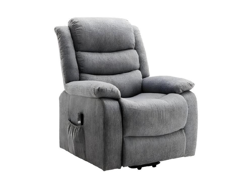Vente Unique Fauteuil Releveur électrique En Tissu Gris Clair NADINE