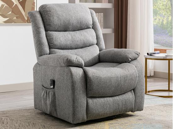vente unique Fauteuil releveur électrique en tissu gris clair NADINE