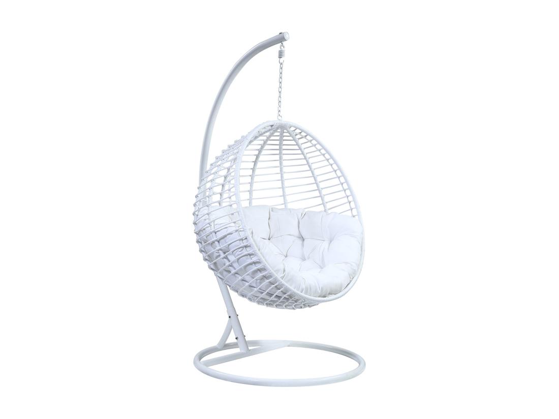 Vente Unique Fauteuil Suspendu En Résine Tressée - Blanc - BONTOC De MYLIA