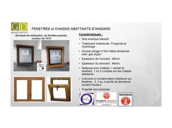 Vente Unique Fenetre 1 Vantail En Bois Hauteur 60 X Largeur 40 Tirant Gauche (Cotes Tableau)