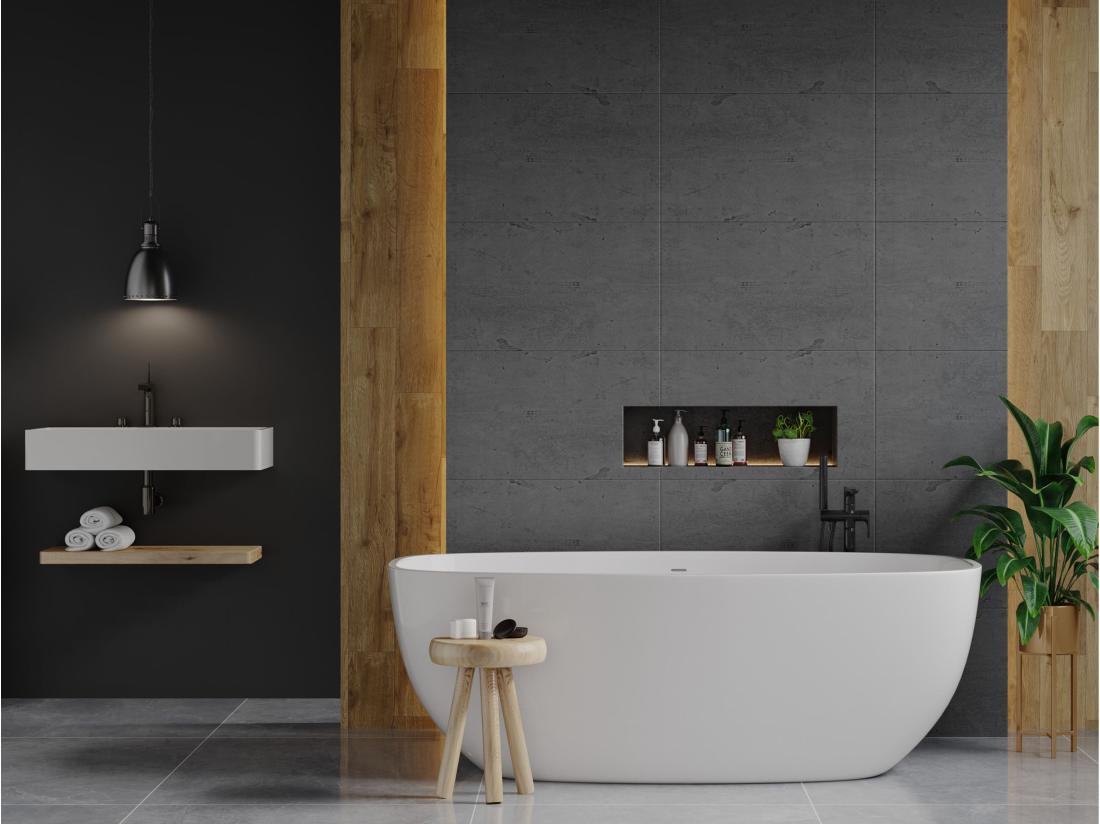 Vente Unique Feuille De Béton - Pack De 1 5m² - Gris Anthracite - 10 Feuilles - ZALIOR