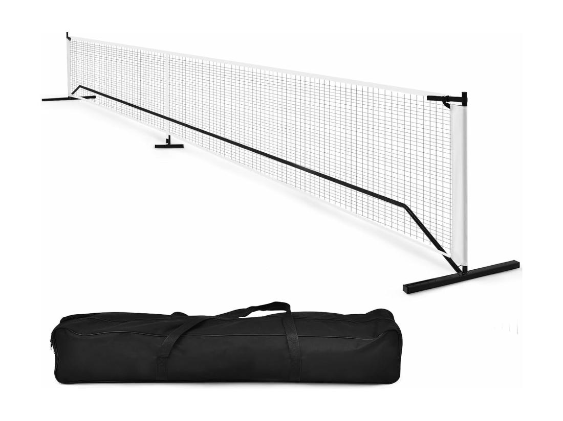 Vente Unique Filet De Pickleball Portable De 670 X 92 Cm Tuyaux Métalliques Filet Badminton Exterieur En Plastique Et Vinyle Avec Sac De Transport En Oxford Pour Intérieur/Extérieur
