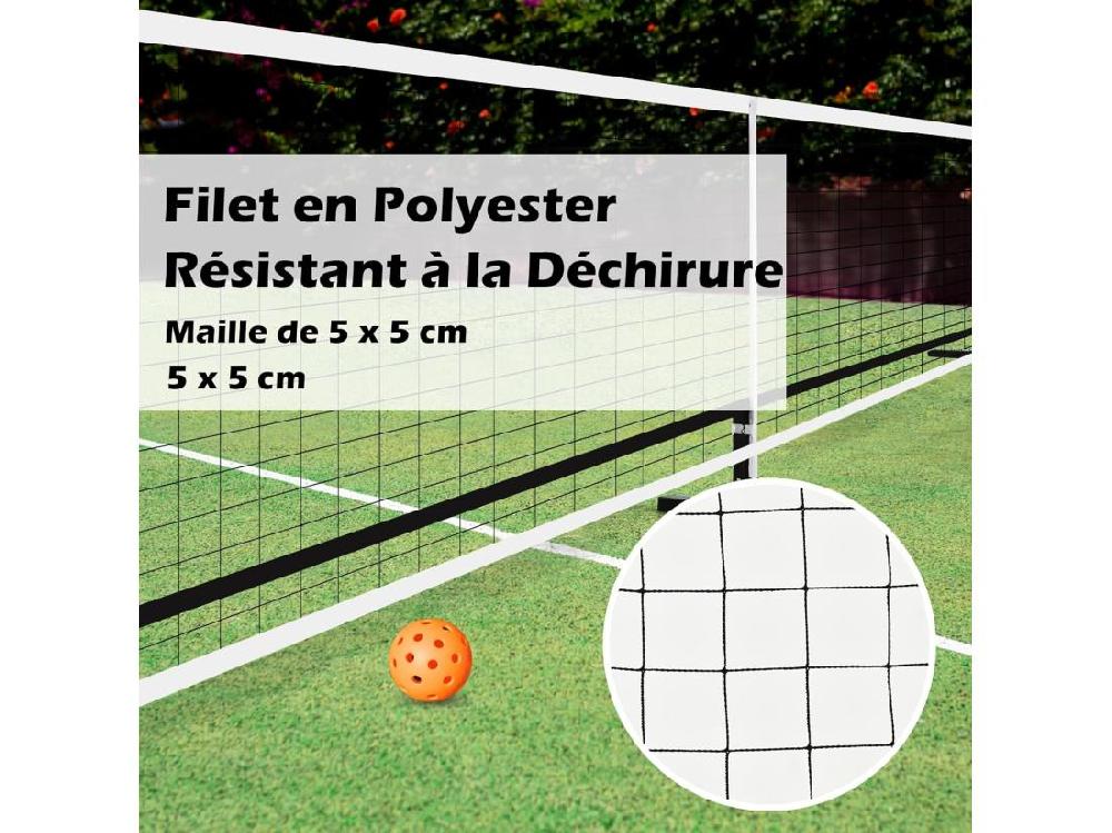 Vente Unique Filet De Pickleball Portable De 670 X 92 Cm Tuyaux Métalliques Filet Badminton Exterieur En Plastique Et Vinyle Avec Sac De Transport En Oxford Pour Intérieur/Extérieur