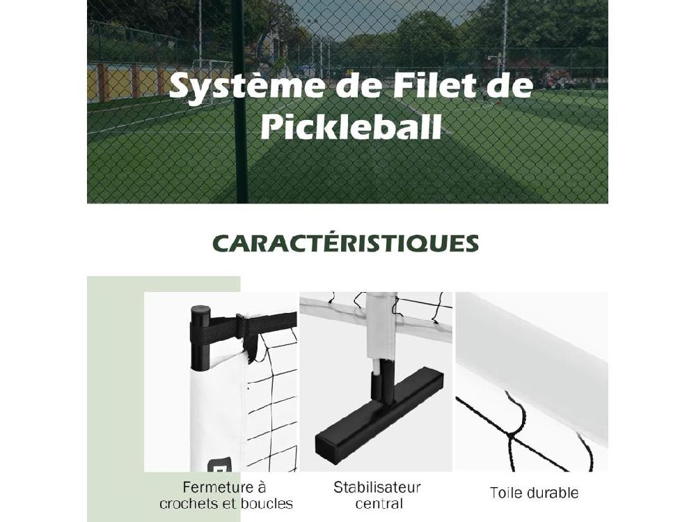 vente unique Filet de Pickleball Portable de 670 x 92 cm Tuyaux Métalliques Filet Badminton Exterieur en Plastique et vinyle avec Sac de Transport en Oxford pour Intérieur/Extérieur
