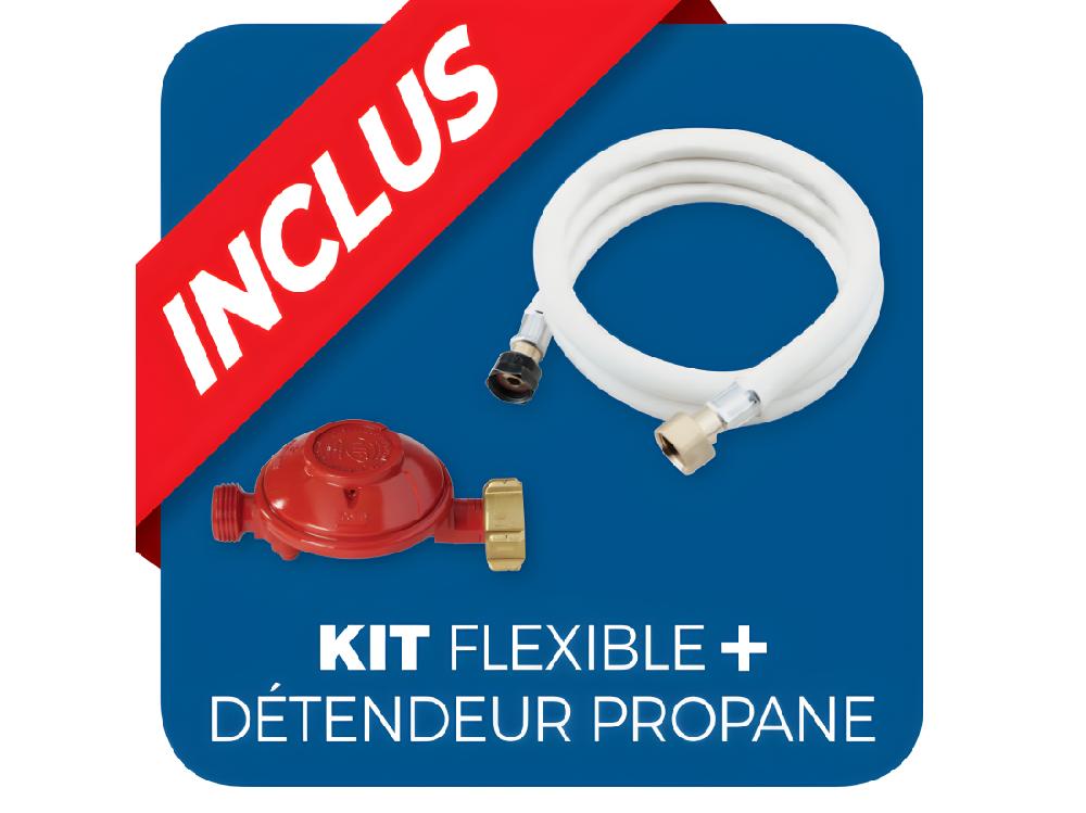 Vente Unique Flamme Gaz FAVEX - Chauffage Extérieur - Gaz Propane - Housse De Protection - L 50 X P 50 X H 227 Cm - Gris