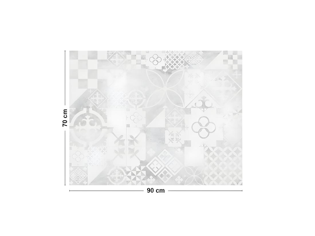 Vente Unique Fond De Hotte ALU : L 90cm X H 70cm - Ciment Style Béton Usé - Aluminium Composite