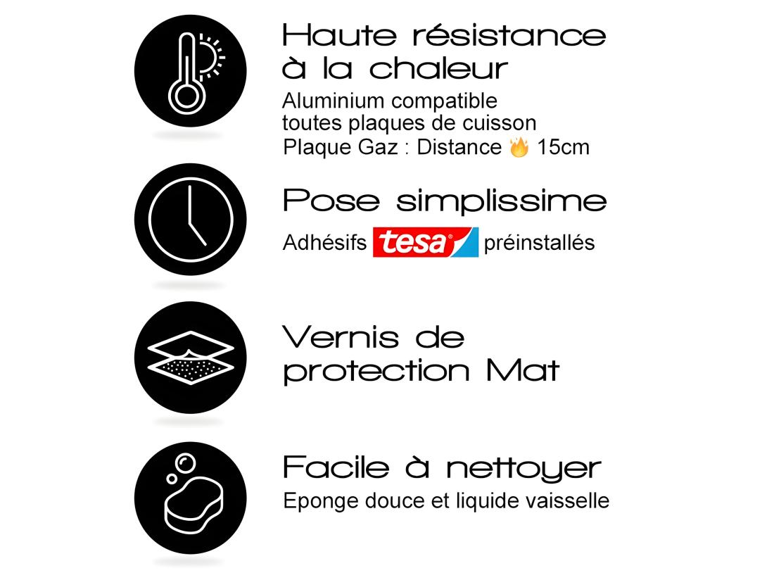 vente unique Fond de hotte ALU : L 90cm x H 70cm - Ciment Style Béton usé - Aluminium composite