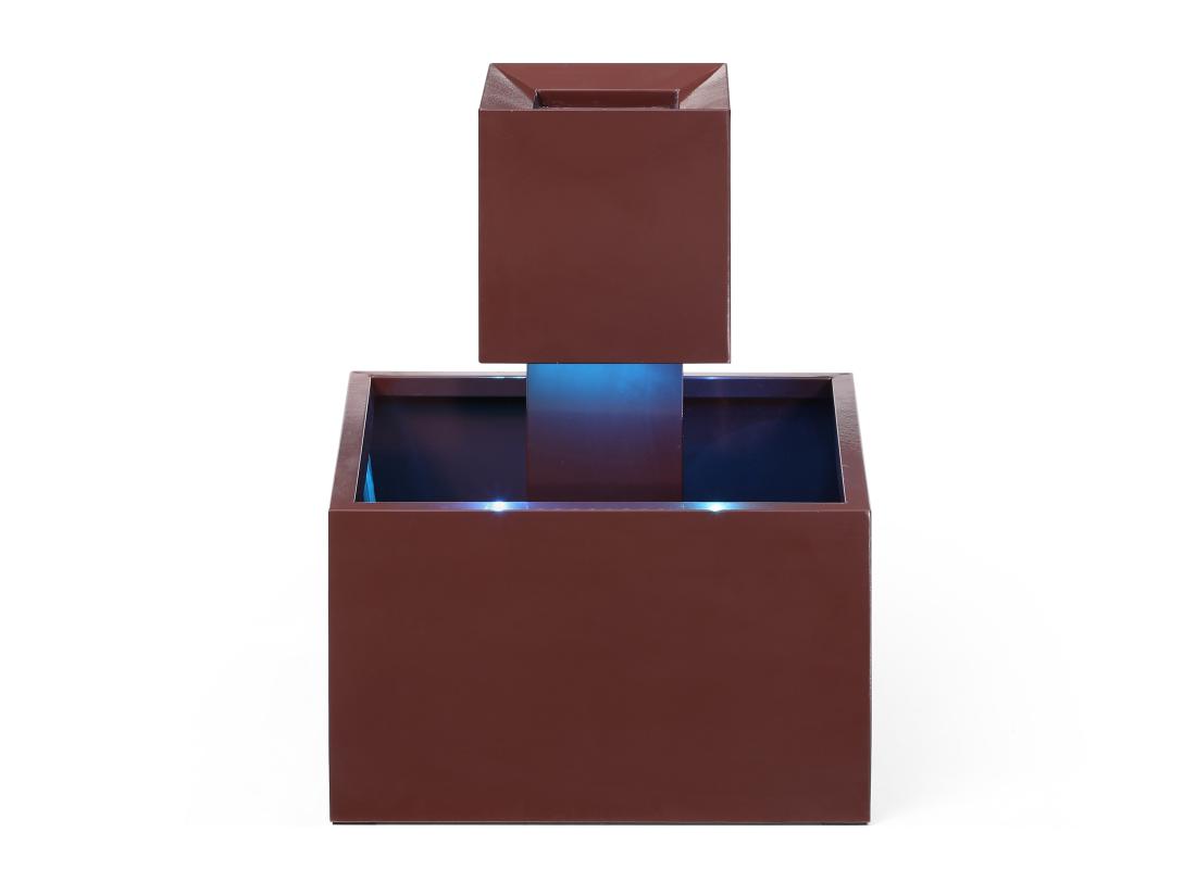 Vente Unique Fontaine D'extérieur En Acier Inoxydable Avec LED - H.65 Cm - Terracotta - CARDINA