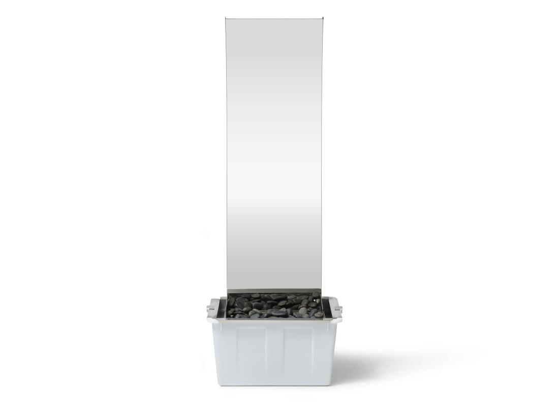 Vente Unique Fontaine D'extérieur Vague En Acier Inoxydable - H.130 Cm - Argenté - HOKI