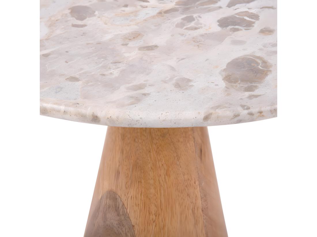 Vente Unique Force Wide - Table D’appoint En Bois Et Marbre ø50cm - Brun