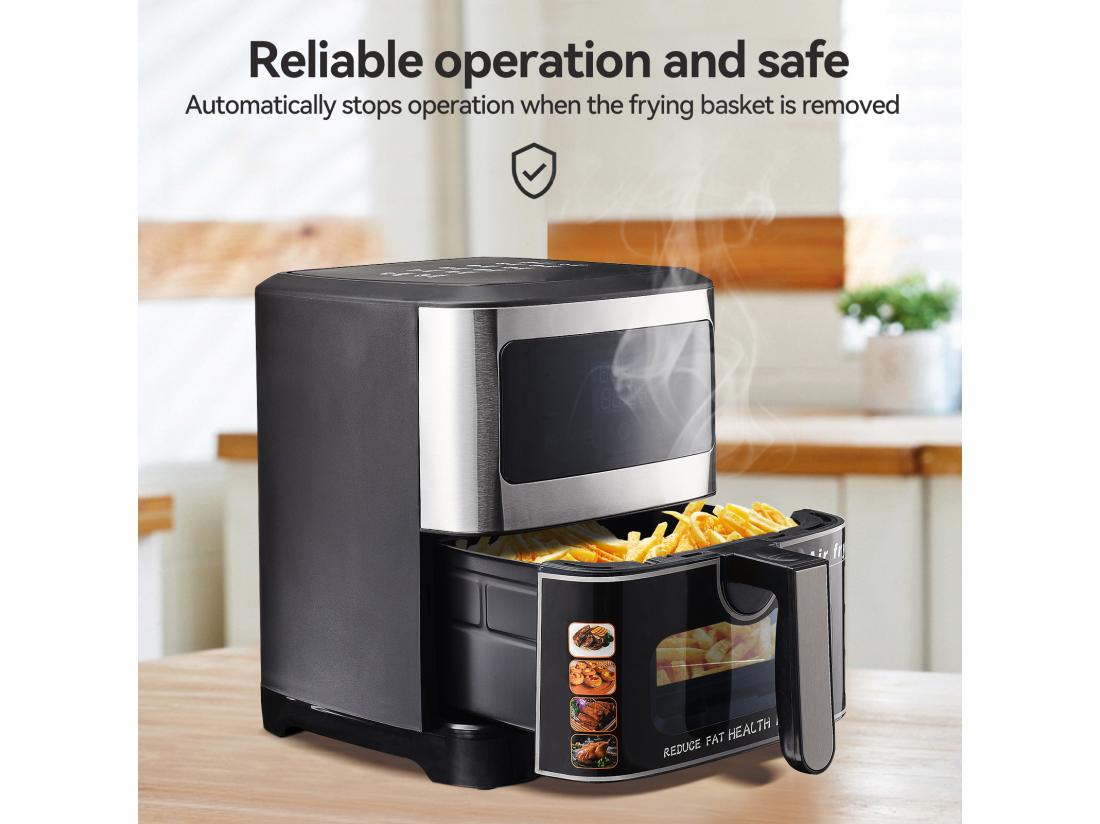 Vente Unique Friteuse Air Fryer XXL - Airfryer - Friteuse Air Chaud - 8.8 Litres - Température : 360 ℃ - 8 Fonctions De Cuisson Airfryer Commande One-Touch