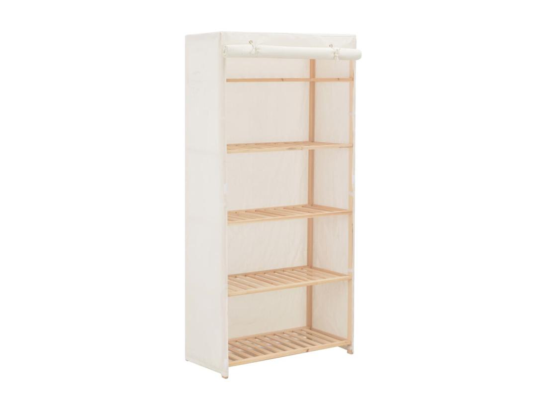 vente unique Garde-robe Blanc 79 x 40 x 170 cm Tissu