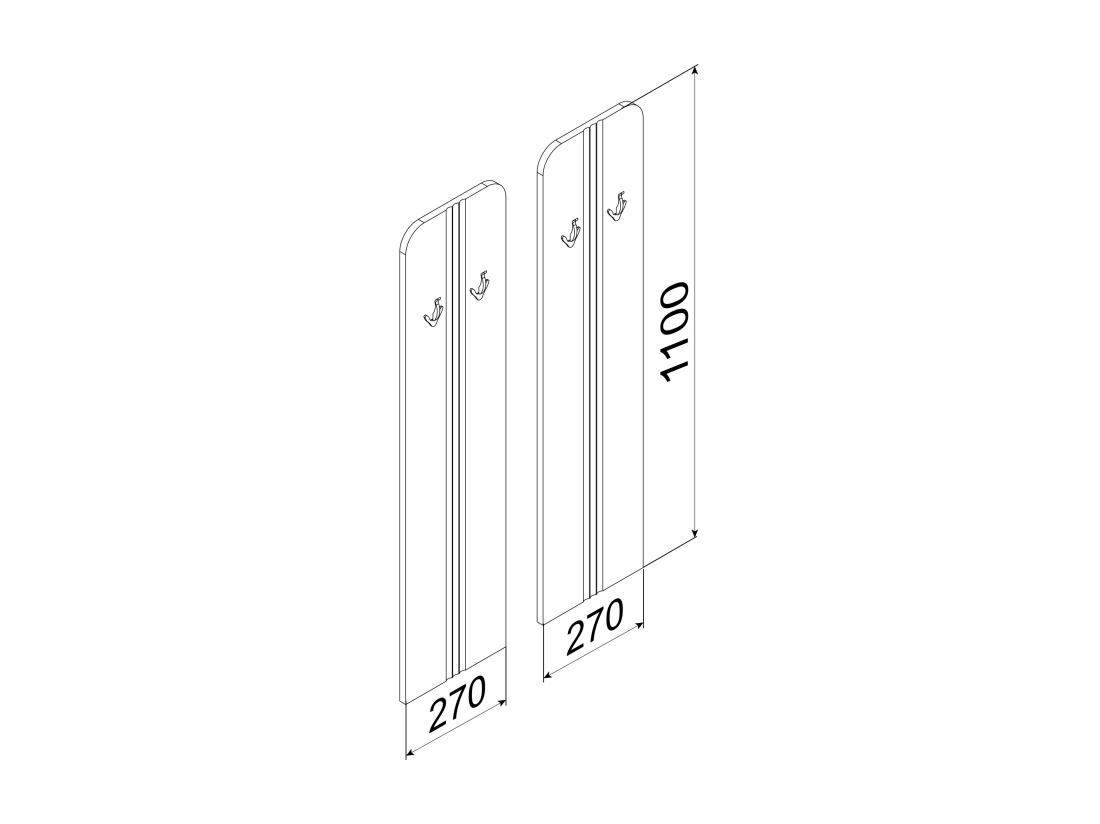 Vente Unique Garde-robe Set Entrée Crochets à Vêtements Balia