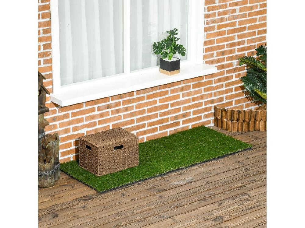 vente unique Gazon synthétique artificiel set de 10 dalles carreaux 30 x 30 cm épaisseur confort 3 5 cm à emboîter vert