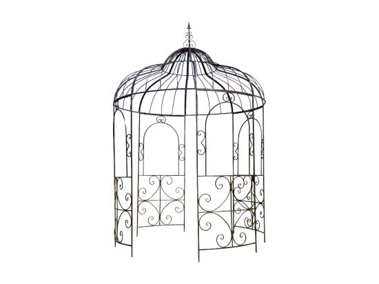 Vente Unique Gloriette Pergola Tonnelle Kiosque Abri Jardin Fer Marron 216x330 Cm