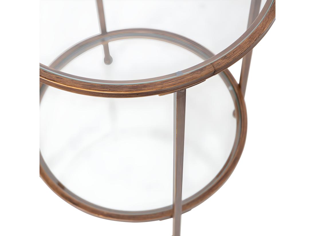 Vente Unique Goddess - Table D'appoint Ronde En Métal Et Verre ø46cm - Laiton