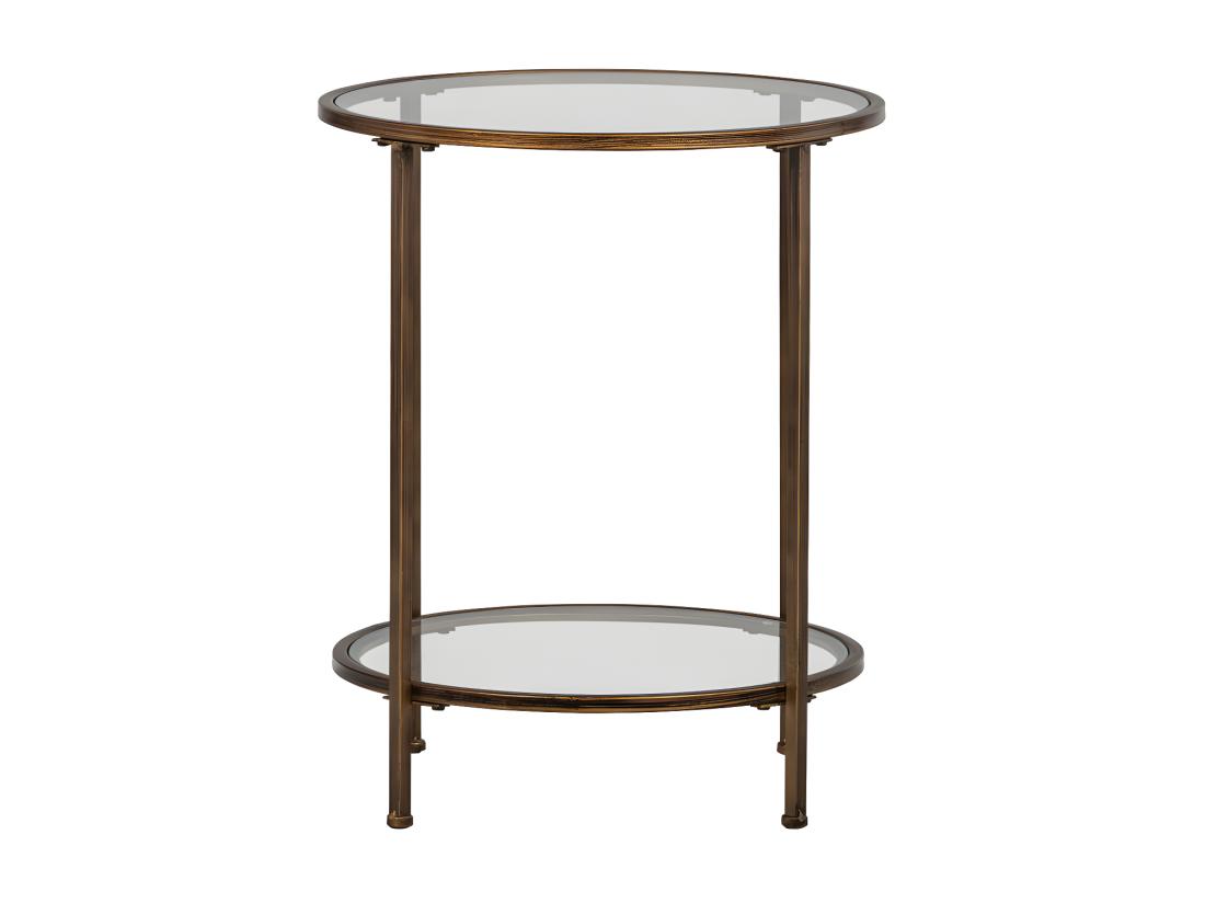 Vente Unique Goddess - Table D'appoint Ronde En Métal Et Verre ø46cm - Laiton